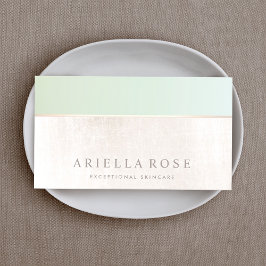 Naturlig Grönt för hudvård, spa, vit marmor Visitkort