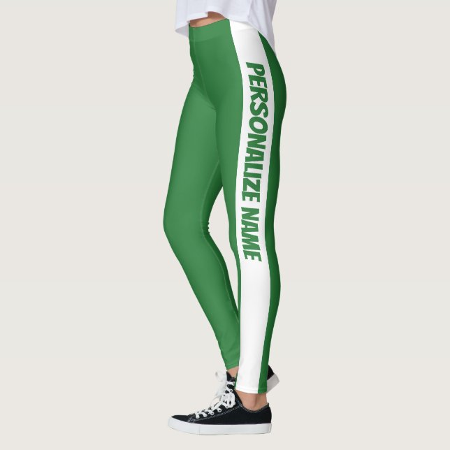 Naturlig Grönt Vattenfärg PERSONALIZE Leggings (Vänster)