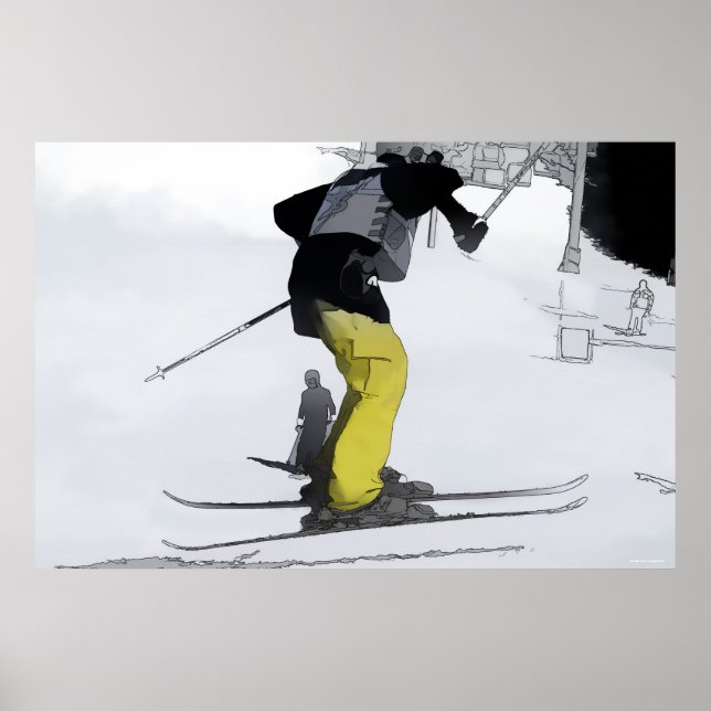 Naturlig hög - Ski-jumplandning Poster (Framsidan)