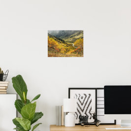 Naturlig höstgult löv poster