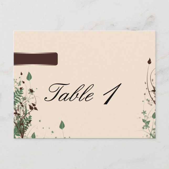 Naturlig  i Bordsnumret Bröllop i Elfenbenskusten Vykort (Framsida)