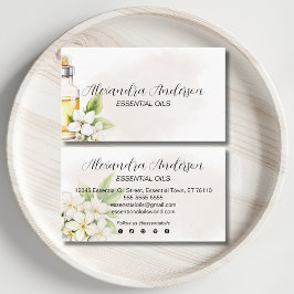 Naturlig Jasmine Essential Oils Watercolor-Blommig Visitkort