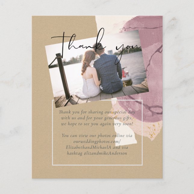 Naturlig jord Rustik Skog Höstblad Bröllop (Framsida)