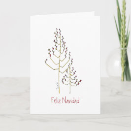 Naturlig Jul Feliz Navidad Helgkort