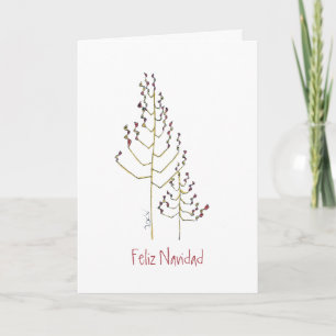 Naturlig Jul Feliz Navidad Helgkort