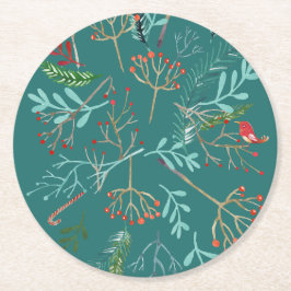 Naturlig juljul underlägg papper rund