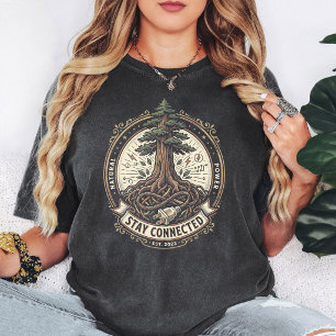Naturlig Kraft Träd Des Livs Emblem T Shirt