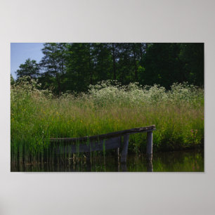 Naturlig landskapslandskap Sjö Gamle Pier Poster