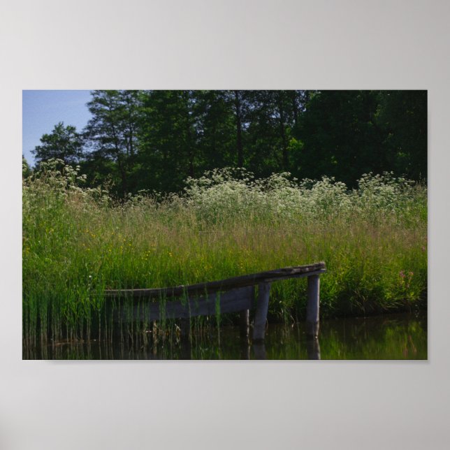 Naturlig landskapslandskap Sjö Gamle Pier Poster (Framsidan)