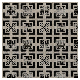 Naturlig Linen Adinkra-Kufic-teknik Tyg