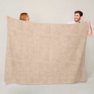 Naturlig linnetextur i varmt beige fleecefilt