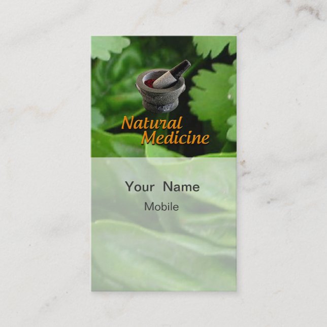 Naturlig medicin visitkort (Framsida)