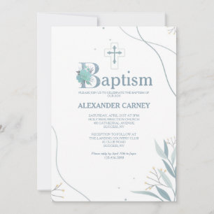 Naturlig minimal baptisminbjudan inbjudningar