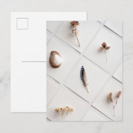 Naturlig Minimalistisk Samling Av Naturföremål Vykort