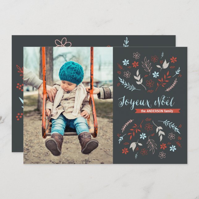 Naturlig Noël-Helgdag i Slate Julkort (Fram/baksida)