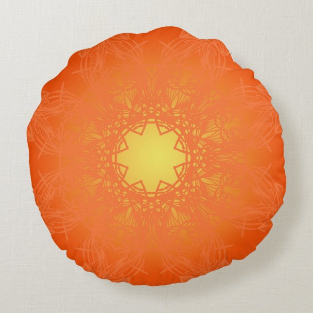 naturlig orange rund kudde (Baksidan)