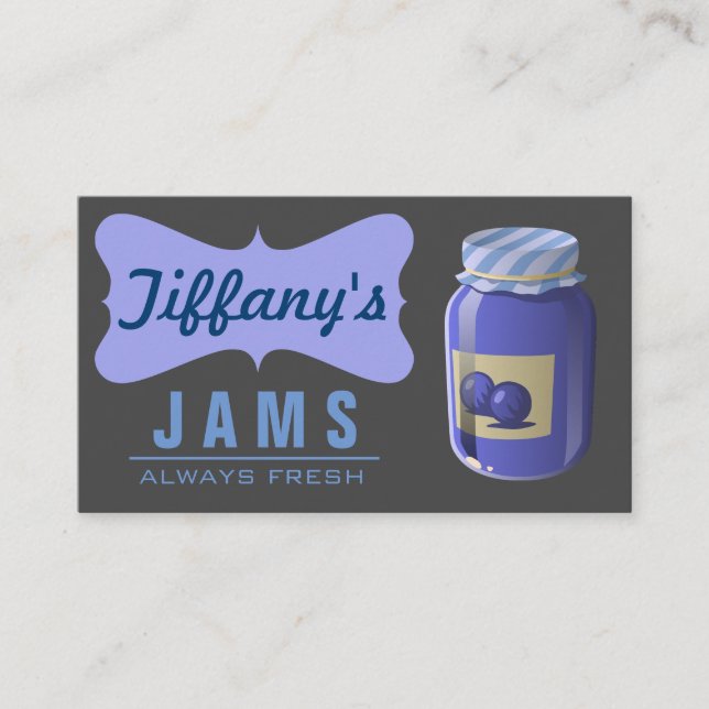 Naturlig Organisk | Blåbärssylt | Hemlagad Sylt Visitkort (Framsida)