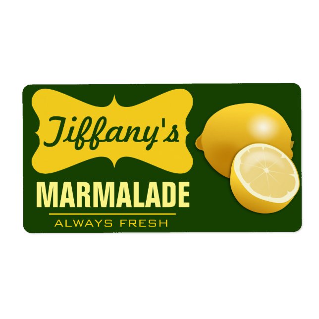 Naturlig Organisk | Citron Sylt | Citronmarmalad Fraktsedel (Framsidan)