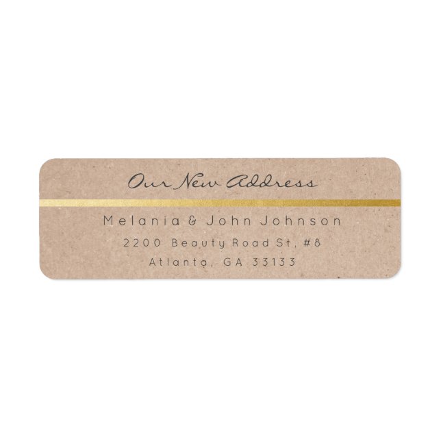 Naturlig Papper OSA i Kraft White New Adress Returadress Etikett (Framsidan)