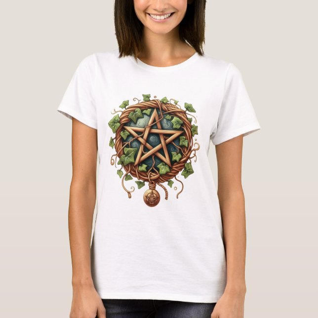 Naturlig Pentagram T Shirt (Framsida)