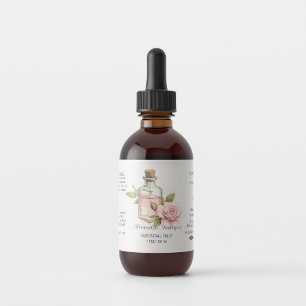 Naturlig Ro Essential Oils Watercolor Blommigt Adressetikett