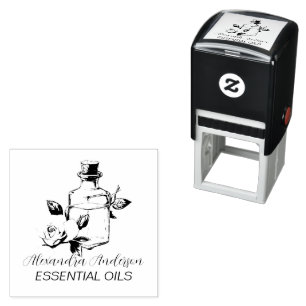 Naturlig Ro Essential Oils Watercolor Blommigt Självfärgande Stämpel
