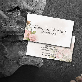 Naturlig Ro Essential Oils Watercolor Blommigt Visitkort