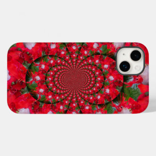 Naturlig rödblommvit leather kaleidoskop art