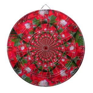 Naturlig rödblommvit leather kaleidoskop art piltavla