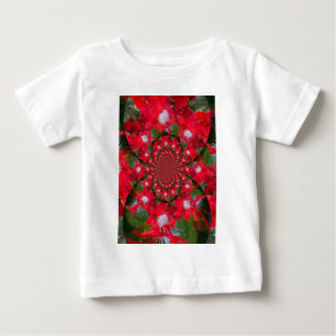 Naturlig rödblommvit leather kaleidoskop art tröja