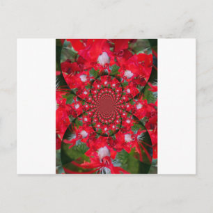Naturlig rödblommvit leather kaleidoskop art vykort