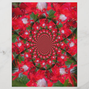 Naturlig rödblommvit ludd Kaleidoscope Art