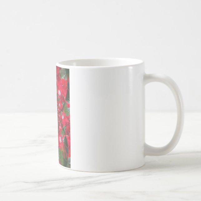 Naturlig rödblommvit ludd Kaleidoscope Art Kaffemugg (Höger)