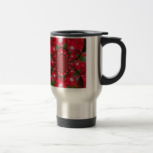 Naturlig rödblommvit ludd Kaleidoscope Art Resemugg (Höger)