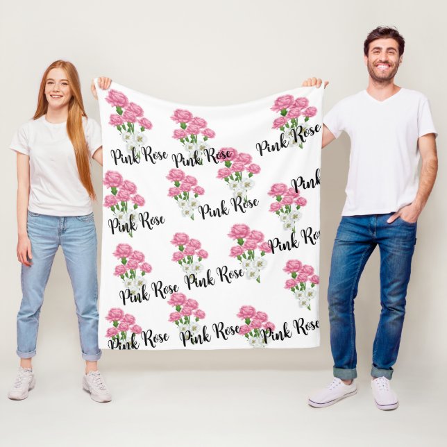 Naturlig ros floral klänning fleecefilt (På plats)
