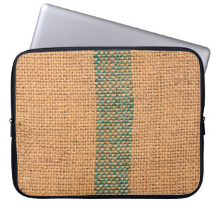 Naturlig sackduk brun färg, texturerad och med bot laptop fodral