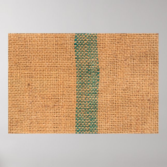 Naturlig sackduk brun färg, texturerad och med bot poster (Framsidan)