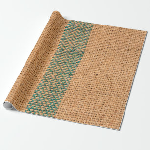 Naturlig sackduk brun färg, texturerad och med bot presentpapper