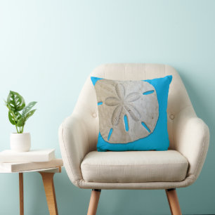 Naturlig Sand Dollar Blå Strand Dekorativ Kudd Kudde