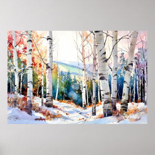 Naturlig Skogs Väggkonsttryck Poster