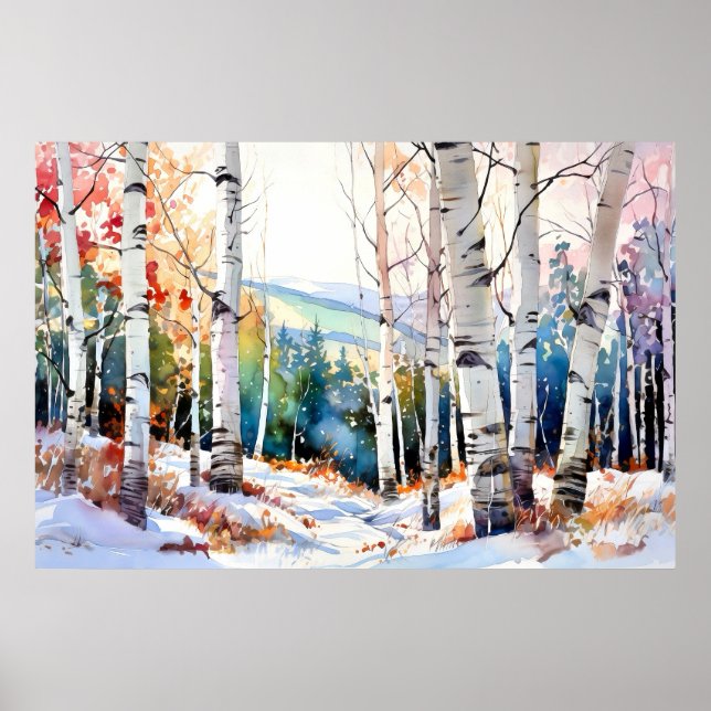 Naturlig Skogs Väggkonsttryck Poster (Framsidan)