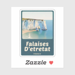 Naturlig skönhet hos Falaises D'etretat-Frankrike Klistermärken