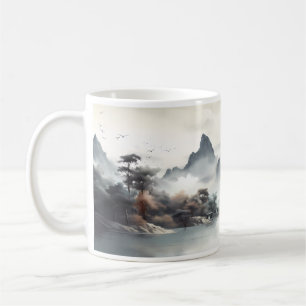 Naturlig skönhet med ett berg kaffemugg
