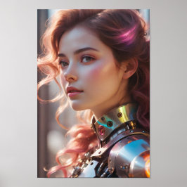 Naturlig skönhet och robotisk atmosfär poster