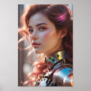 Naturlig skönhet och robotisk atmosfär poster