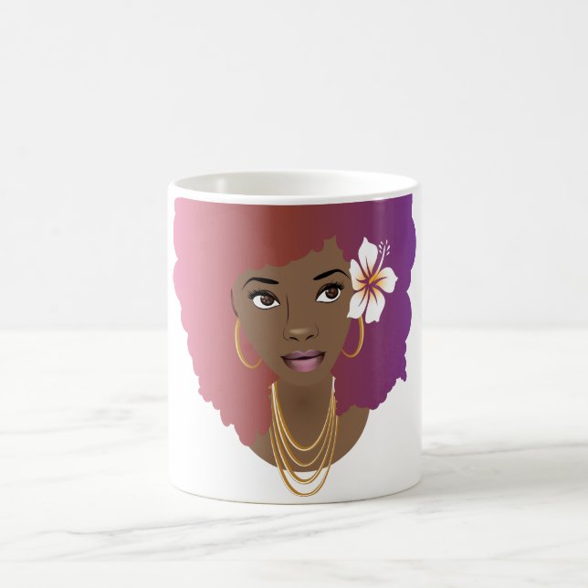 Naturlig skönhet w/afo, Rosa och Lila-gradient Kaffemugg (Center)