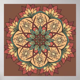 Naturlig Sol-jordrytm Mandala Poster