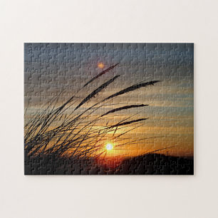 Naturlig solnedgångsbild pussel