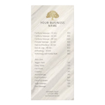 Naturlig Spa-salong Prislista Ställkort