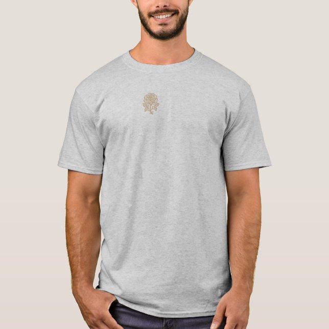 Naturlig spets Ros Emblem | Blossom Basics T Shirt (Framsida)
